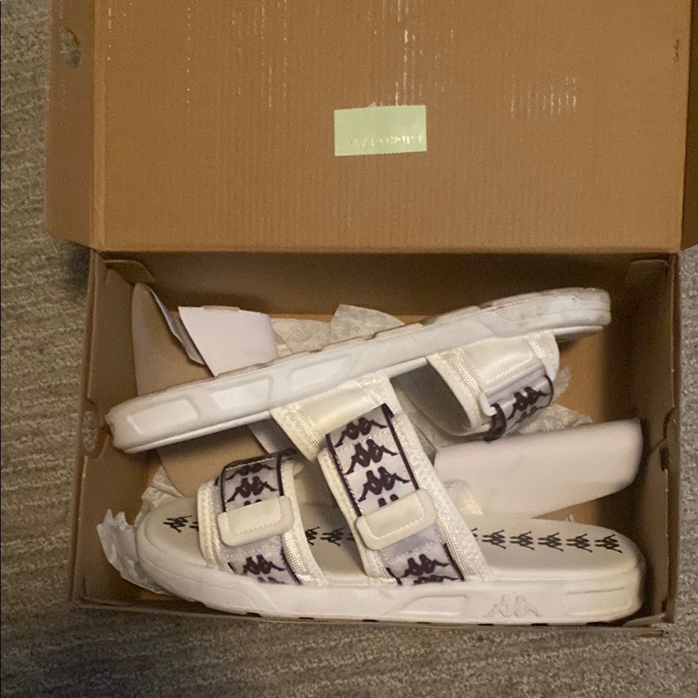 Kappa White Slide Sandals